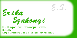 erika szakonyi business card